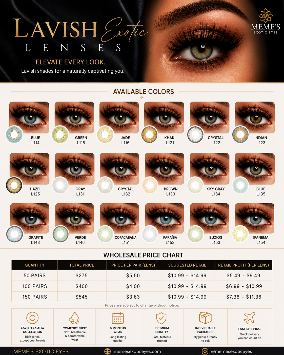 Lavish wholesale bulk lenses